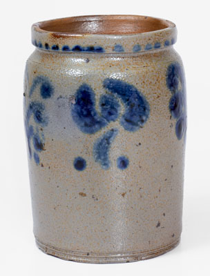 Rare Small-Sized Stoneware Jar Inscribed "W A," possibly William Amoss, Baltimore, MD, circa 1820