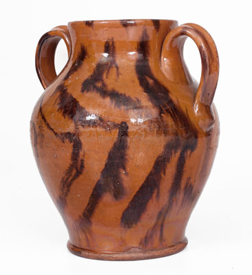 Exceptional Cain Pottery, Sullivan County, Tennessee Redware Jar Inscribed 