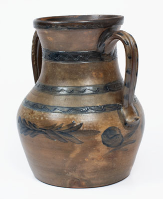 Very Rare Large-Sized Stoneware Vase w/ Cobalt Decoration, Northeastern U.S. origin