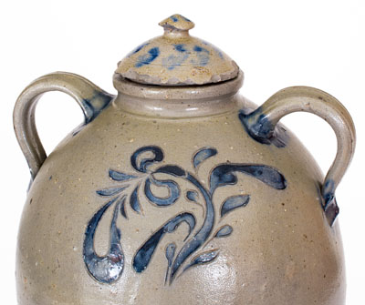 Very Important Lidded Stoneware Water Cooler w/ Incised Decoration: 