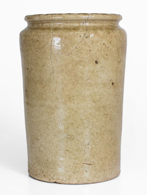 Alkaline-Glazed Stoneware Jar, Incised "V," attrib. Pottersville Pottery, Edgefield District, SC, c1830