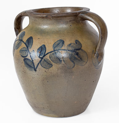 Very Rare Rockingham County, VA Vertical-Handled Stoneware Jar attrib. Andrew Coffman / Zigler, Timberville, circa 1835