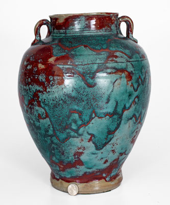 Exceptional Large-Sized JUGTOWN / WARE Art Pottery Vase w/ Chinese Blue Glaze, North Carolina, circa 1930