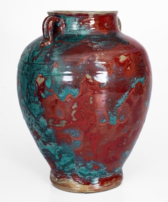 Exceptional Large-Sized JUGTOWN / WARE Art Pottery Vase w/ Chinese Blue Glaze, North Carolina, circa 1930