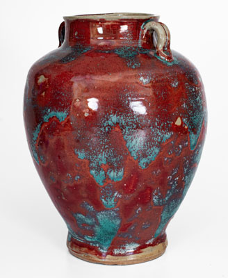 Exceptional Large-Sized JUGTOWN / WARE Art Pottery Vase w/ Chinese Blue Glaze, North Carolina, circa 1930