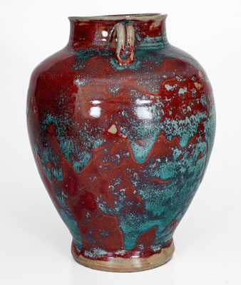 Exceptional Large-Sized JUGTOWN / WARE Art Pottery Vase w/ Chinese Blue Glaze, North Carolina, circa 1930
