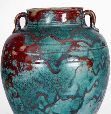 Exceptional Large-Sized JUGTOWN / WARE Art Pottery Vase w/ Chinese Blue Glaze, North Carolina, circa 1930