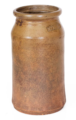 "1872" Salt-Glazed Stoneware Jar, attrib. Grindstaff Pottery, Blount County, Tennessee