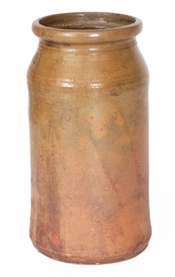 "1872" Salt-Glazed Stoneware Jar, attrib. Grindstaff Pottery, Blount County, Tennessee