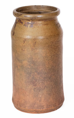 "1872" Salt-Glazed Stoneware Jar, attrib. Grindstaff Pottery, Blount County, Tennessee