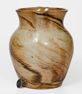 Stoneware Swirl Pitcher attrib. Propst Pottery, Vale, North Carolina, circa 1930