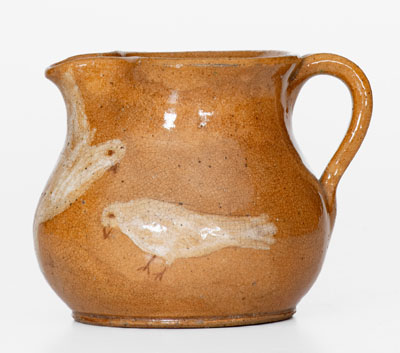 HILTON (Catawba County, NC) Stoneware Pitcher w/ Bird Motif, circa 1940