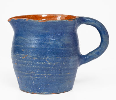 Cobalt-Glazed Redware Pitcher, Stamped "Frey," American, circa 1920's