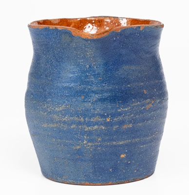 Cobalt-Glazed Redware Pitcher, Stamped "Frey," American, circa 1920's