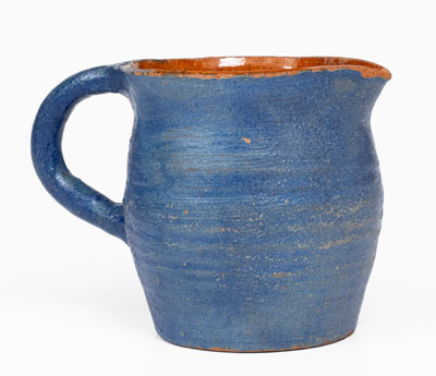 Cobalt-Glazed Redware Pitcher, Stamped "Frey," American, circa 1920's