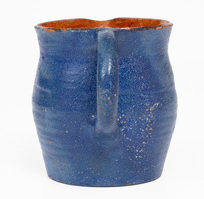 Cobalt-Glazed Redware Pitcher, Stamped "Frey," American, circa 1920's