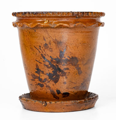 Rare WINCHESTER VA Redware Flowerpot, attrib. Theodore
