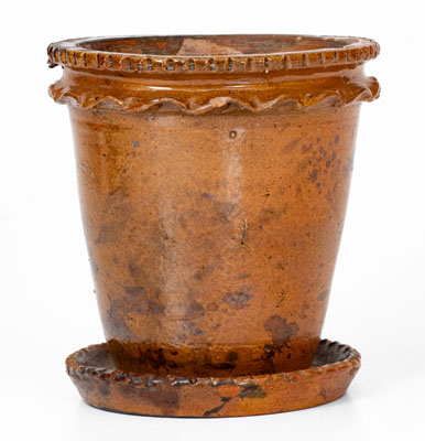 Rare WINCHESTER VA Redware Flowerpot, attrib. Theodore