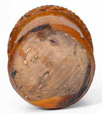 Rare WINCHESTER VA Redware Flowerpot, attrib. Theodore