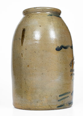 Two-Gallon Pittsburgh Stoneware Advertising Jar, Greensboro, PA origin, circa 1880