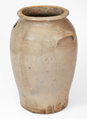 Four-Gallon Salt-Glazed Stoneware Jar Stamped JC (John Wesley Carpenter, Piper's Gap, Carroll County, VA)
