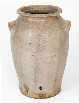 Four-Gallon Salt-Glazed Stoneware Jar Stamped JC (John Wesley Carpenter, Piper's Gap, Carroll County, VA)