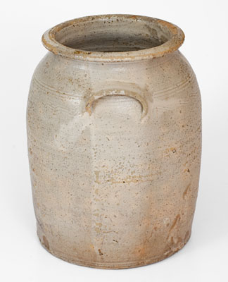 Four-Gallon Salt-Glazed Stoneware Jar Stamped JC (John Wesley Carpenter, Piper's Gap, Carroll Co, Virginia)
