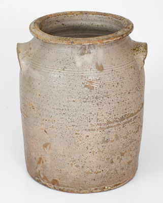 Four-Gallon Salt-Glazed Stoneware Jar Stamped JC (John Wesley Carpenter, Piper's Gap, Carroll Co, Virginia)