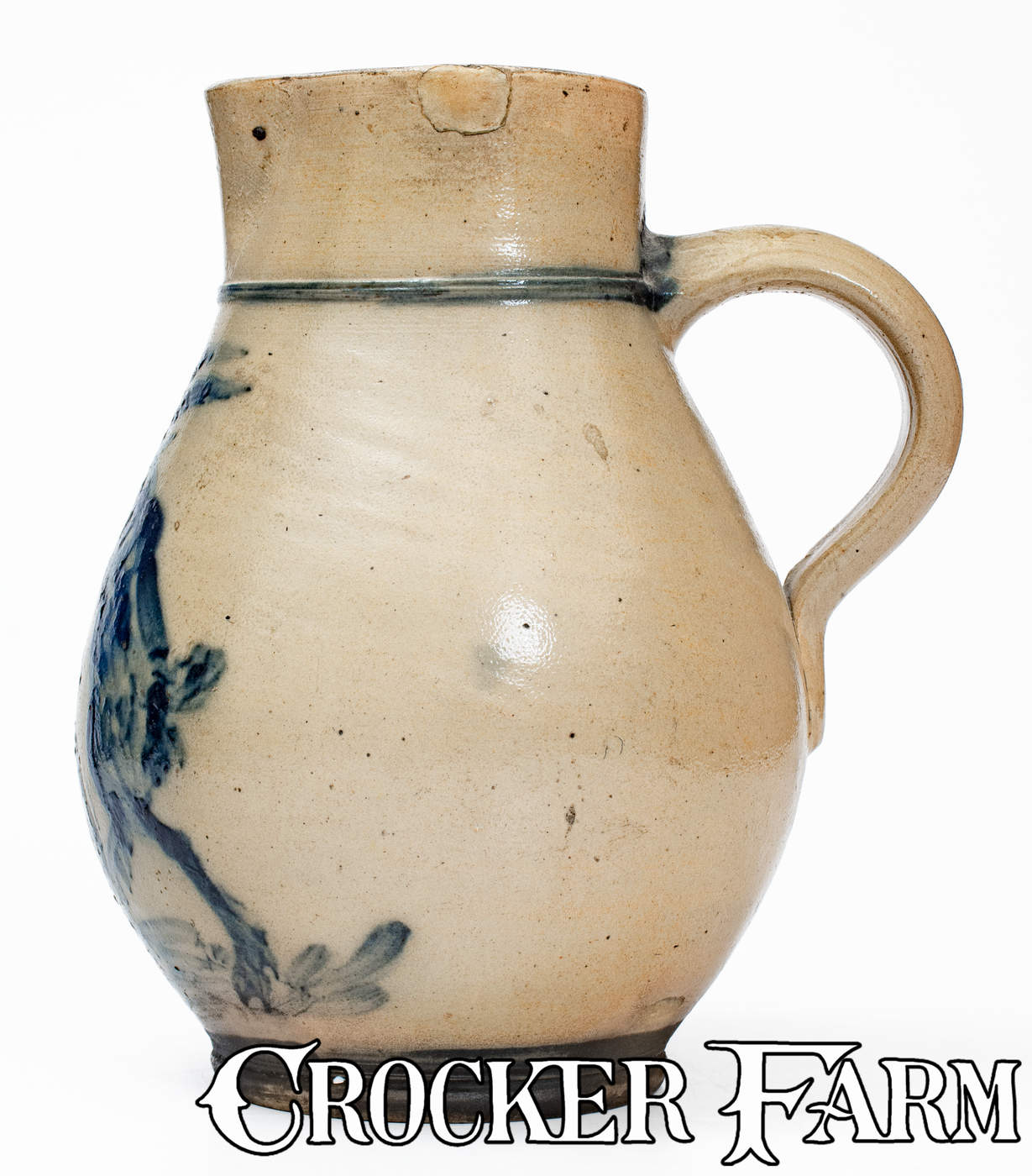 Goat Lab Pitcher Outstanding Stoneware Pitcher w/ Elaborate Goat and Barrel Decoration ...