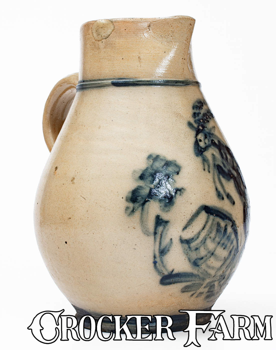 Goat Lab Pitcher Outstanding Stoneware Pitcher w/ Elaborate Goat and Barrel Decoration ...