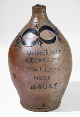 Rare and Important COMMERAW'S / STONEWARE / CORLEARS / HOOK / N. YORK Jug