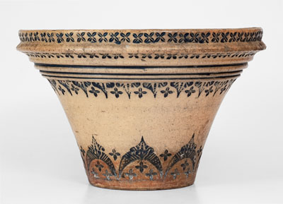 Unusual Alliance, Ohio Stoneware Flowerpot w/ Elaborate Impressed Decoration