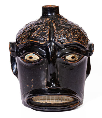 Rare Stoneware Face Jug attrib. Ernest Galloway, Paducah, Kentucky