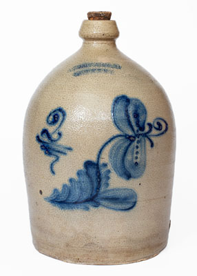 J. SHEPARD JR. / GEDDES, NY Stoneware Jug w/ Floral Decoration
