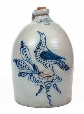 3 Gal. C. HART / SHERBURNE Stoneware Bird Jug
