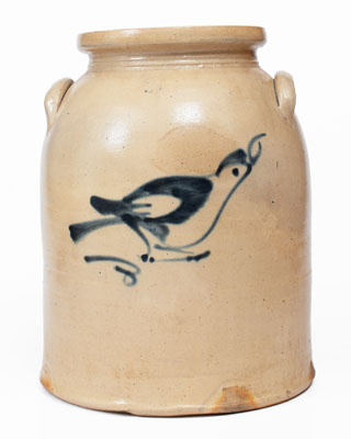2 Gal. Stoneware Jar with Bird Decoration attrib. Fulper Bros., Flemington, NJ