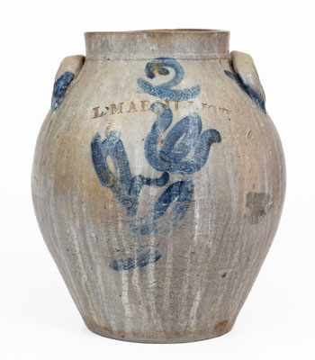 Scarce L. MARSILLIOT, Euclid, Ohio Stoneware Jar, c1830