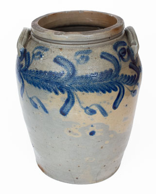 6 Gal. Baltimore Stoneware Jar w/ Floral Decoration, circa 1840