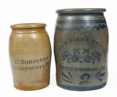 Lot of Two: Western Pennsylvania and West Virginia Stoneware Jars