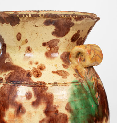 Scarce Multi-Glazed Redware Urn, attrib. Eberly, Strasburg, VA, circa 1890