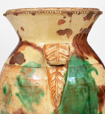 Scarce Multi-Glazed Redware Urn, attrib. Eberly, Strasburg, VA, circa 1890