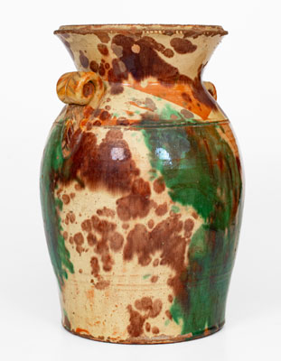 Scarce Multi-Glazed Redware Urn, attrib. Eberly, Strasburg, VA, circa 1890