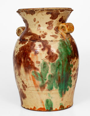 Scarce Multi-Glazed Redware Urn, attrib. Eberly, Strasburg, VA, circa 1890