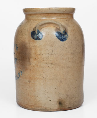 DEMUTH S SNUFF, LANCASTER, PA Stoneware Crock by F. H. COWDEN / HARRISBURG