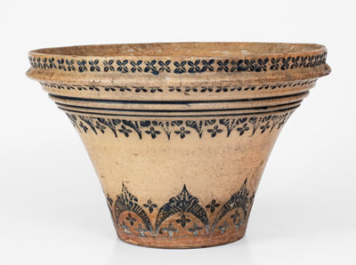 Unusual Alliance, Ohio Stoneware Flowerpot w/ Elaborate Impressed Decoration