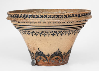 Unusual Alliance, Ohio Stoneware Flowerpot w/ Elaborate Impressed Decoration
