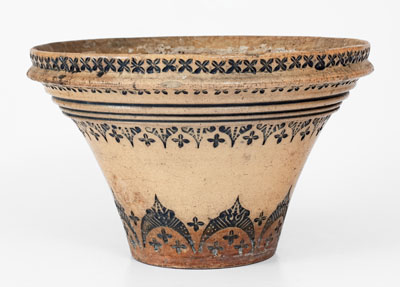 Unusual Alliance, Ohio Stoneware Flowerpot w/ Elaborate Impressed Decoration
