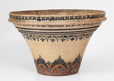 Unusual Alliance, Ohio Stoneware Flowerpot w/ Elaborate Impressed Decoration