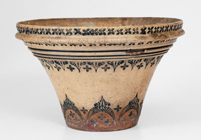 Unusual Alliance, Ohio Stoneware Flowerpot w/ Elaborate Impressed Decoration