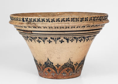 Unusual Alliance, Ohio Stoneware Flowerpot w/ Elaborate Impressed Decoration